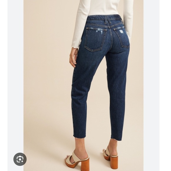 Goldie Blues Cheeky Taper Ankle High Rise Dark Blue Denim Jeans Womens 14 - Picture 2 of 10